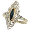 Belle Epoque Art Deco diamond sapphire engagement ring